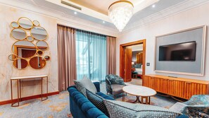 Presidential | Living area | 43-inch Smart TV with digital channels - Silverstar Hotel  (Krugersdorp)