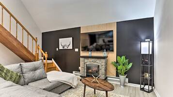 Smart TV, fireplace, video games, books