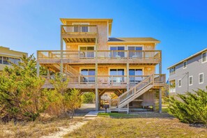 Exterior - Oceanfront Home in Waves with Hot Tub, Smart TVs, Grill. Don't Waves Goodbye! (Waves)