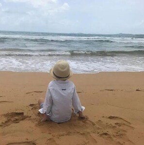 On the beach, beach towels - "AIR CONDITIONED" BEACH FRONT HOME IN PARADISE (Luquillo)