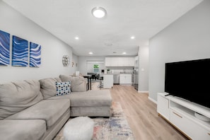 Smart TV, video games, foosball, computer monitors