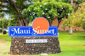 A sign for 'Maui Sunset' with the address '1032 S. Kihei Rd.' - Maui Sunset Vacation Rentals B212 (Kihei)