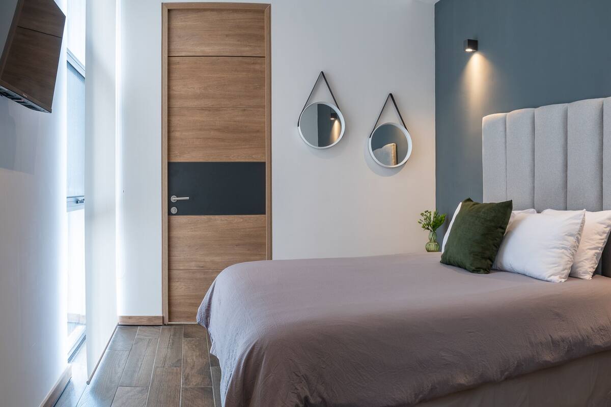 1 bedroom, laptop workspace, blackout curtains, iron/ironing board