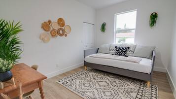 3 bedrooms, desk, iron/ironing board, travel cot