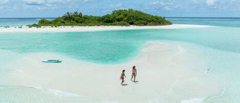 Private beach nearby, white sand, free beach shuttle, sun loungers