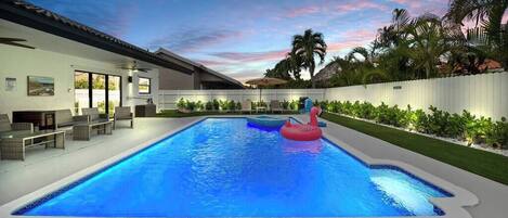 Outdoor pool, a heated pool