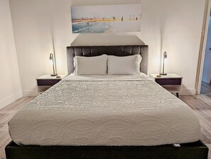 1 bedroom, desk, iron/ironing board, travel cot