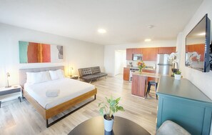 Hypo-allergenic bedding, desk, iron/ironing board, travel crib