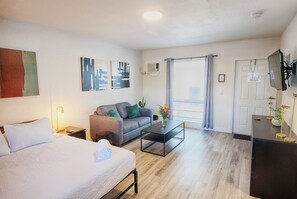 Desk, iron/ironing board, travel cot, free WiFi