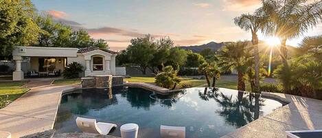 Outdoor pool, a heated pool