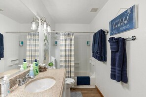 Bathtub, hair dryer