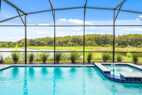 Enjoy stunning views out on to the lake from your own private pool