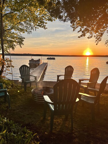Private Cottage on Manistee Lake with beautiful lake views and sunsets. 