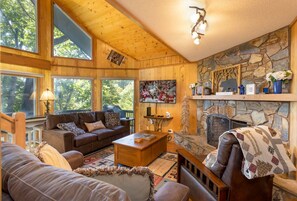 TV, fireplace, DVD player