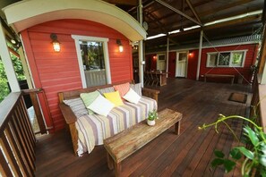 Terrace/patio - Unique hideaway train carriages experience. (Barkers Vale)