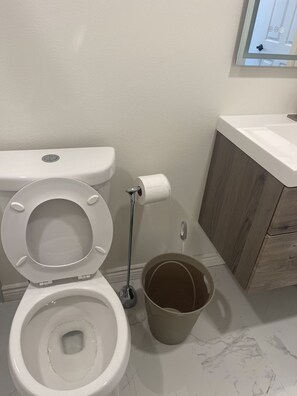Badekar, hårføner, håndklær og såpe