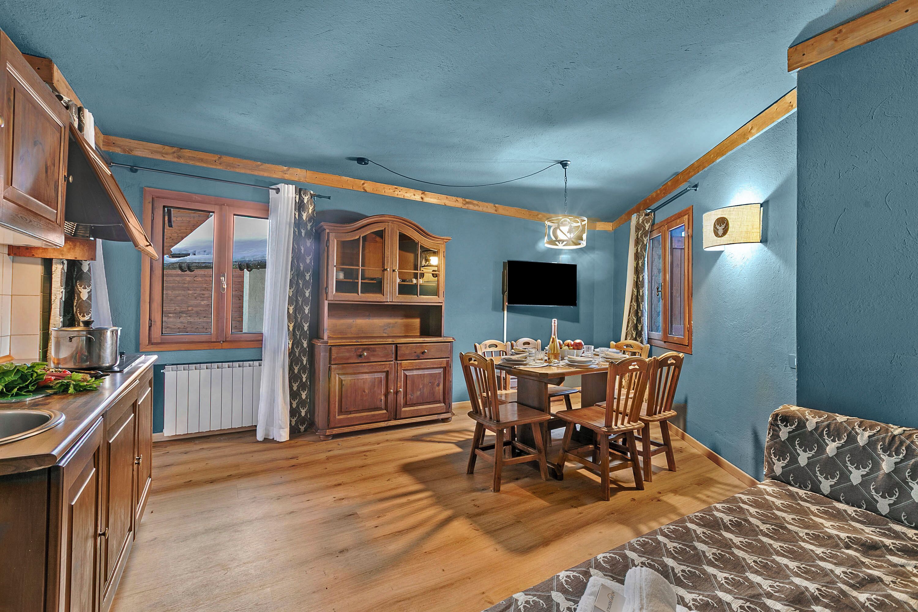 Appartement Familial, plusieurs chambres, côté montagne (Sises Lodge - 36C Sestriere) | Restauration