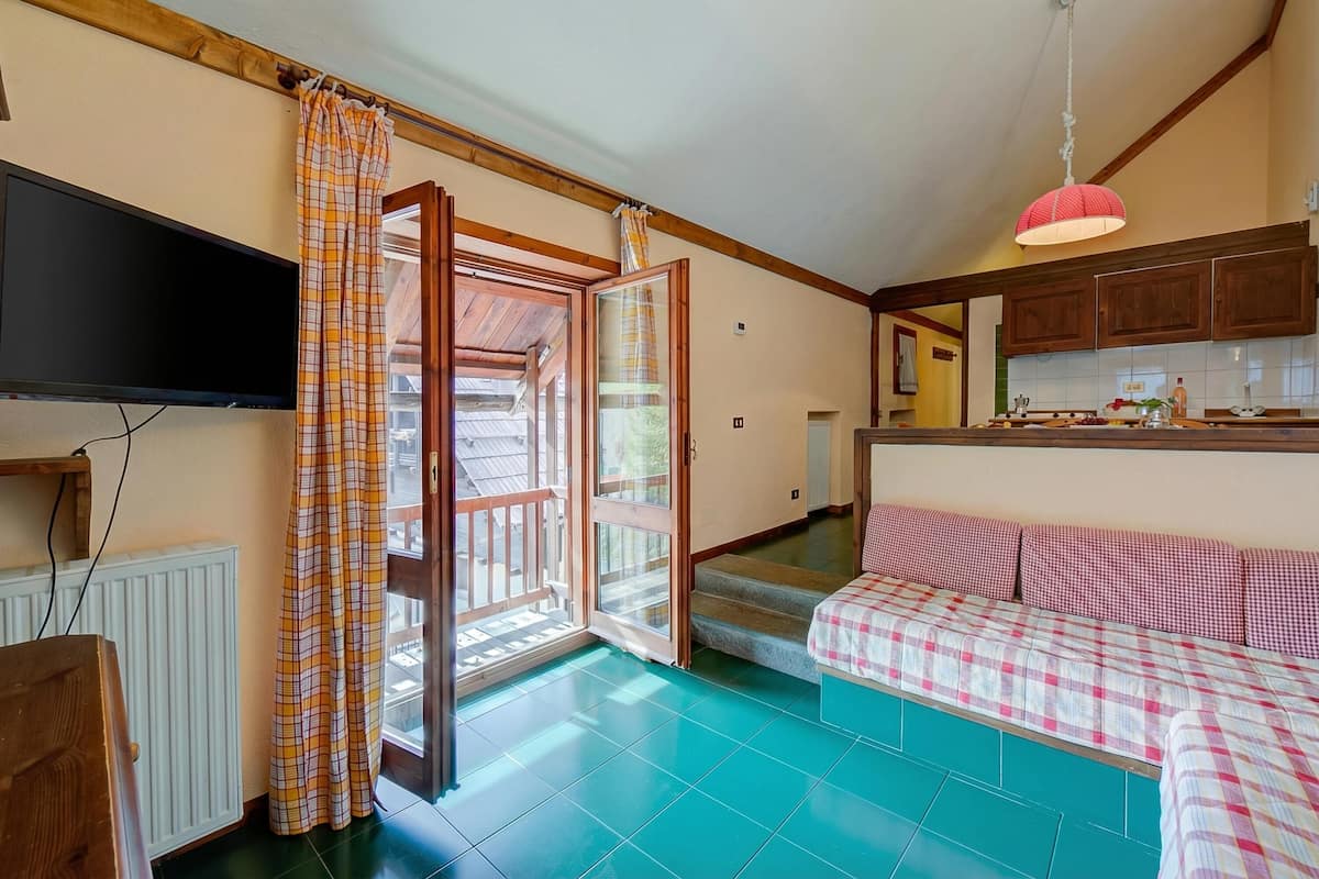 Studio Familial, côté montagne (Sises Lodge - 40D Sestriere) | 1 chambre, Wi-Fi gratuit, draps fournis