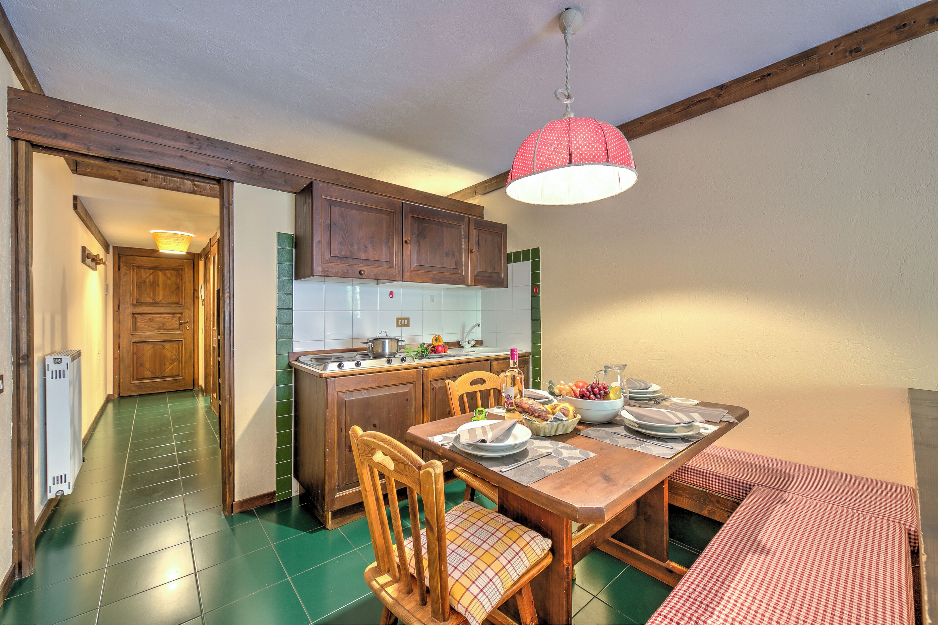 Fridge, microwave, stovetop, espresso maker
