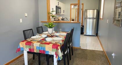 Private Downtown Apt, King Bed, Jet Bath, Fireplace, Grill, near Indiana Dunes