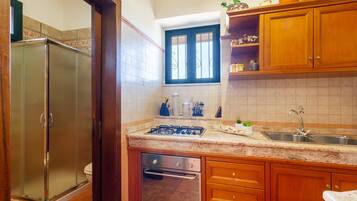 Fridge, oven, stovetop, coffee/tea maker