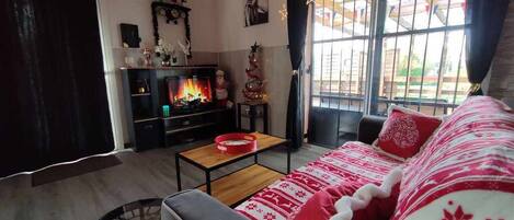 Télévision, baby-foot, table de tennis de table, livres