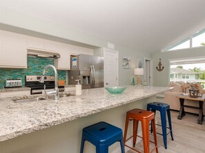 Fridge, microwave, oven, stovetop - Sandy Oasis | Pet Friendly, Waterfront, Boat Dock! (Rockport)