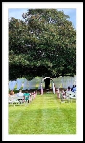 Outdoor banquet area