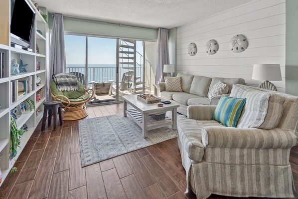 TV, DVD player, books