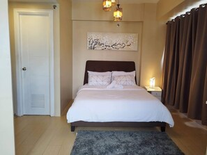 1 室のベッドルーム、WiFi (無料)、ベッドシーツ、車椅子でアクセスできる設備