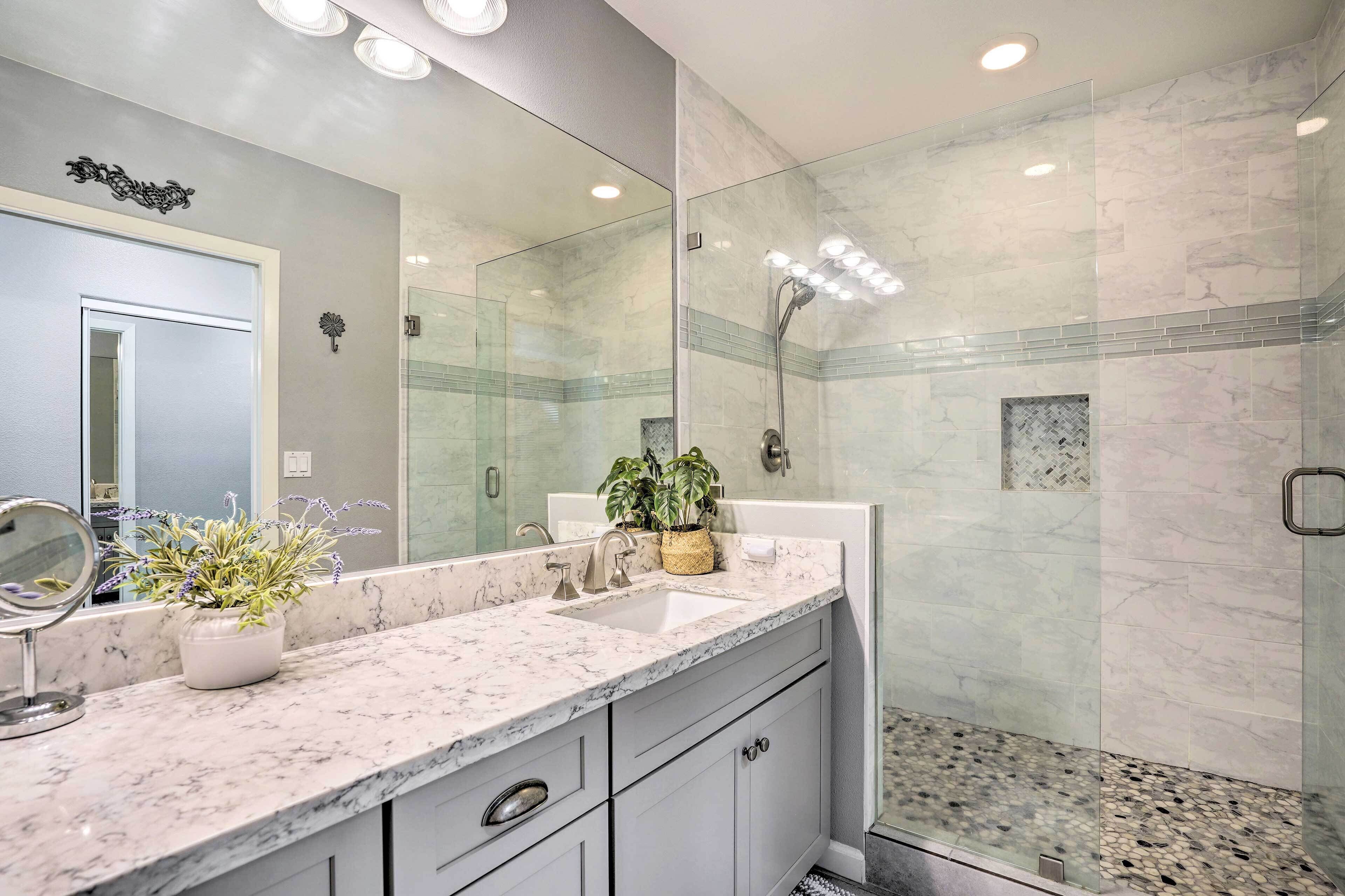 Free toiletries, hair dryer, towels