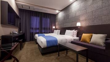 Down comforters, in-room safe, blackout drapes, iron/ironing board