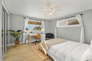 5 bedrooms, iron/ironing board, travel cot, WiFi