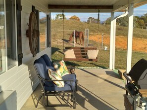 Terrace/patio - Horse farm with stunning mountain views! (Greeneville)