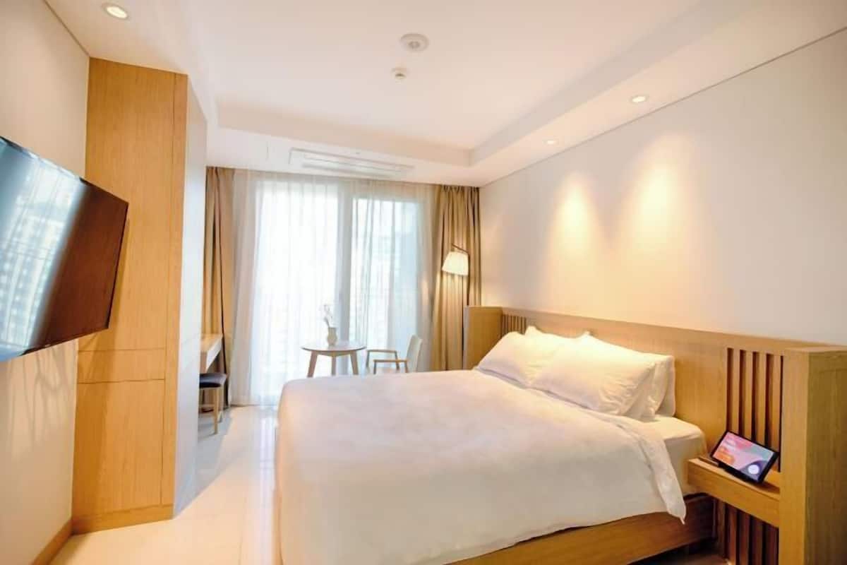 1 bedroom, desk, laptop workspace, soundproofing