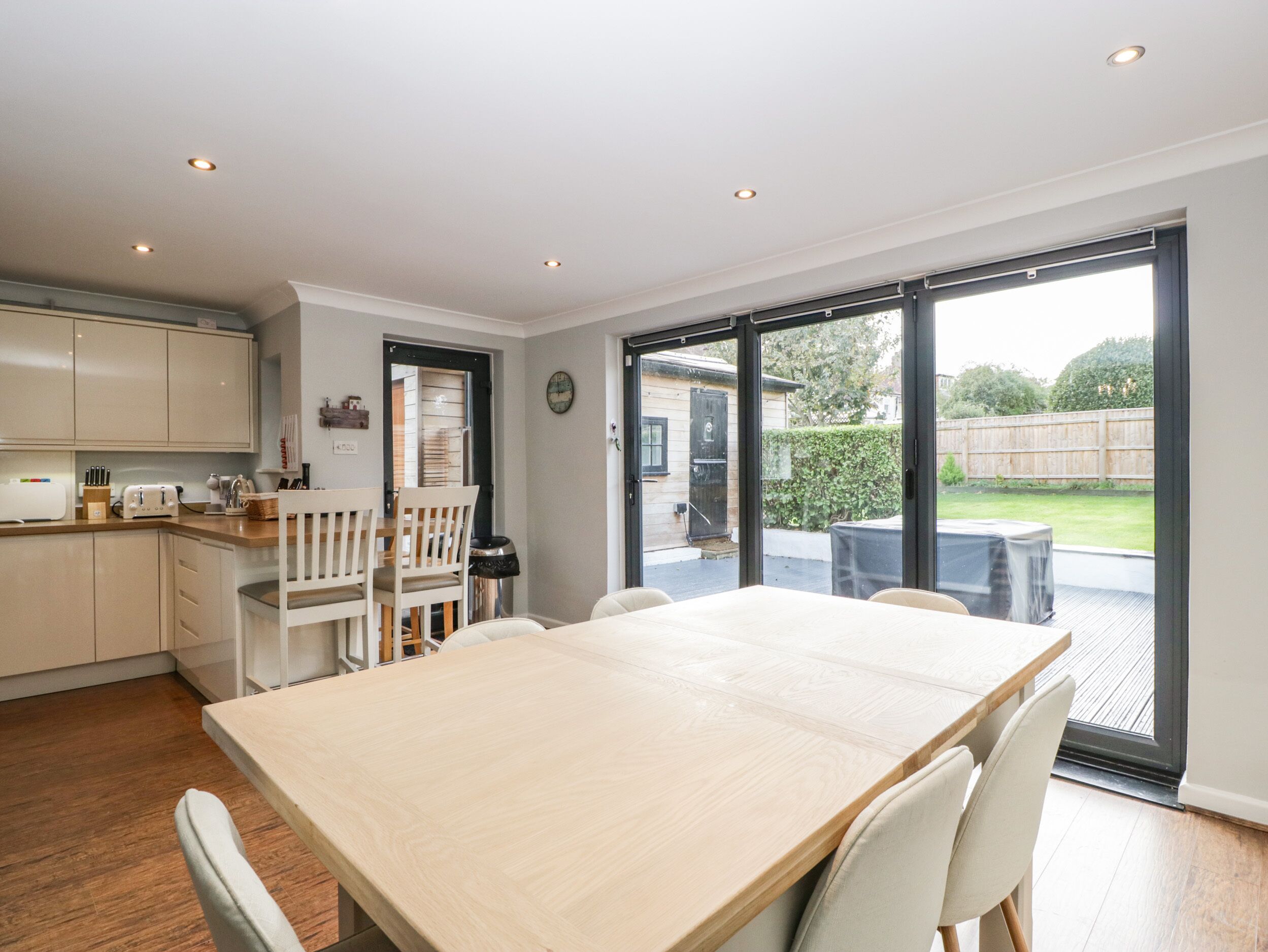 Fridge, dishwasher, electric kettle, toaster