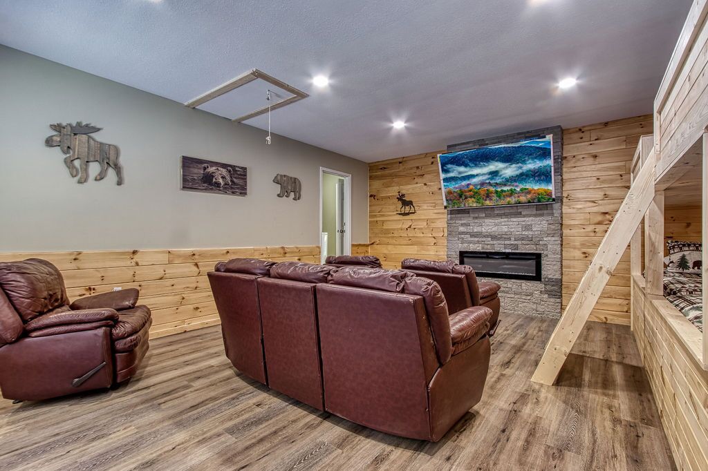 Smart TV, fireplace, video games