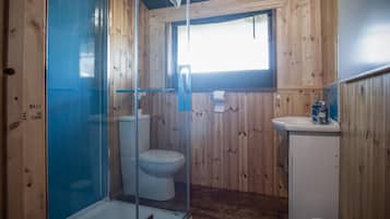 Luxury-Zelt | Badezimmer | Dusche, Handtücher