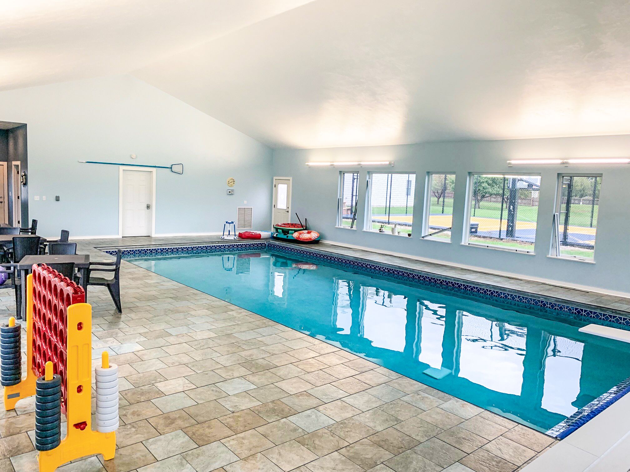 Indoor pool, a heated pool