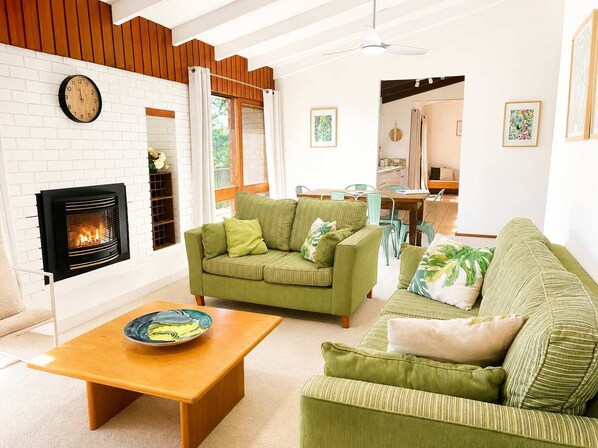 TV, fireplace, DVD player