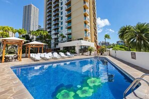 Outdoor pool, a heated pool