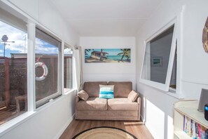 TV, DVD player, books