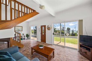 TV, DVD player, books