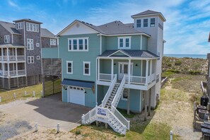 Exterior - Premier Oceanfront Dog Friendly w/ Pool, Hot Tub, Elevator, EV Charger, Game Rm (Hatteras)