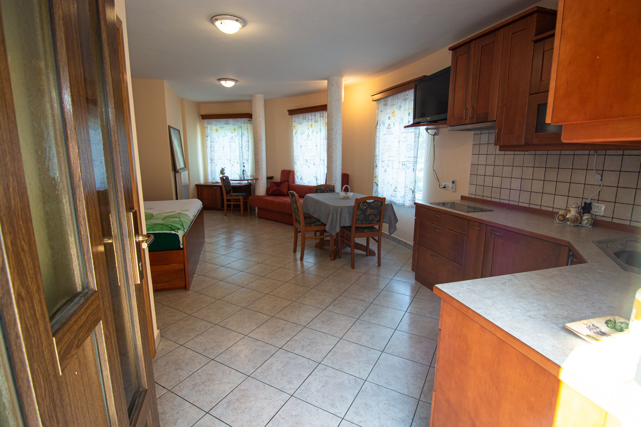 Family Studio | Individually decorated, individually furnished, blackout drapes