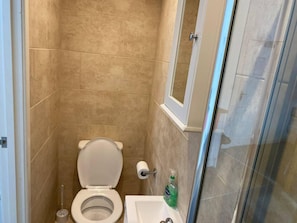 Studio, 1 Queen Bed | Bathroom | Shower, hair dryer, towels, soap