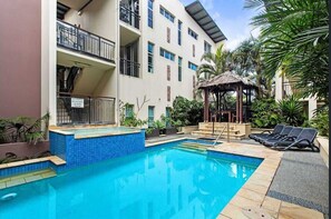 Outdoor pool, a heated pool