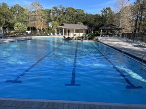 Outdoor pool, a heated pool