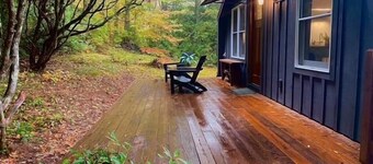 Private, Modern, Unique freestanding fireplace, Outdoor seating