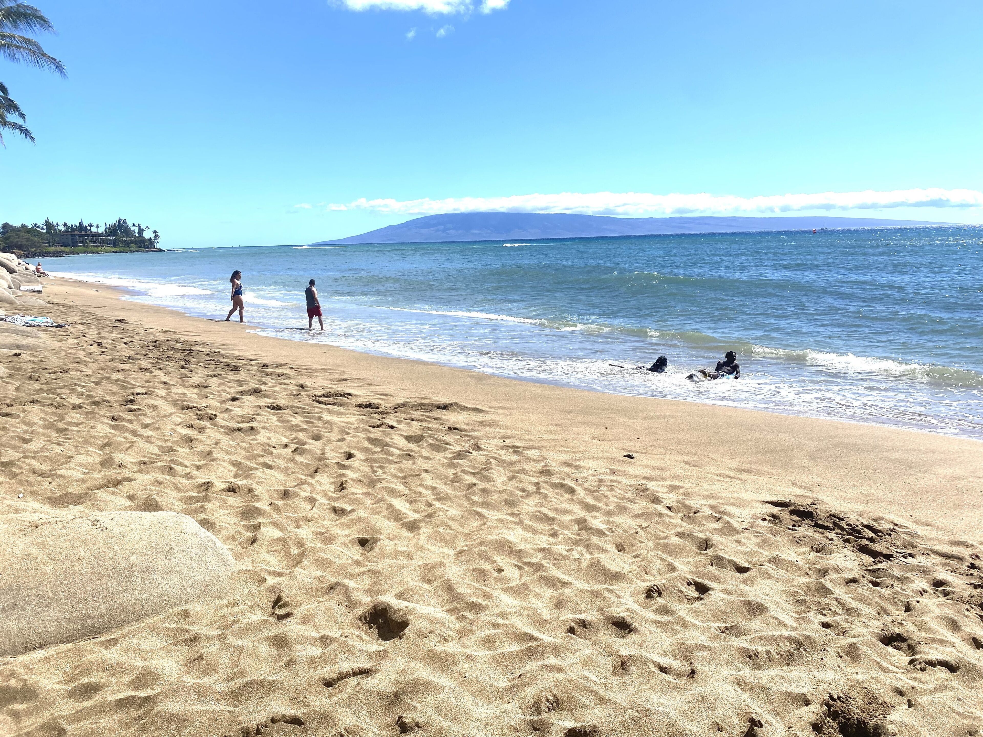 On the beach, beach towels